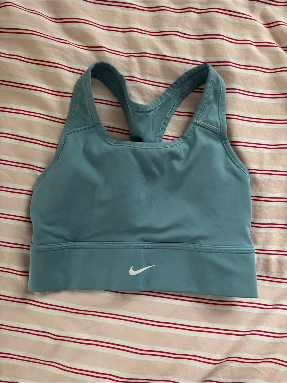 Nike Teal Racerback Sports Bra with White Swoosh